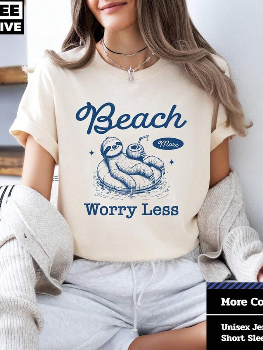 Beach other T1S1Hirt Relaxed Summer Vibes, UniS1ex Graphic T1EE