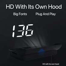 Layar Speedometer HUD GPS Universal untuk Mobil, Layar Head-Up Digital Besar MPH/KM/H, Alarm Kecepatan Otomatis Plug & Play, Monitor Kecepatan Mengemudi Real-Time untuk Semua Kendaraan, Aksesori Mobil - A - View 6