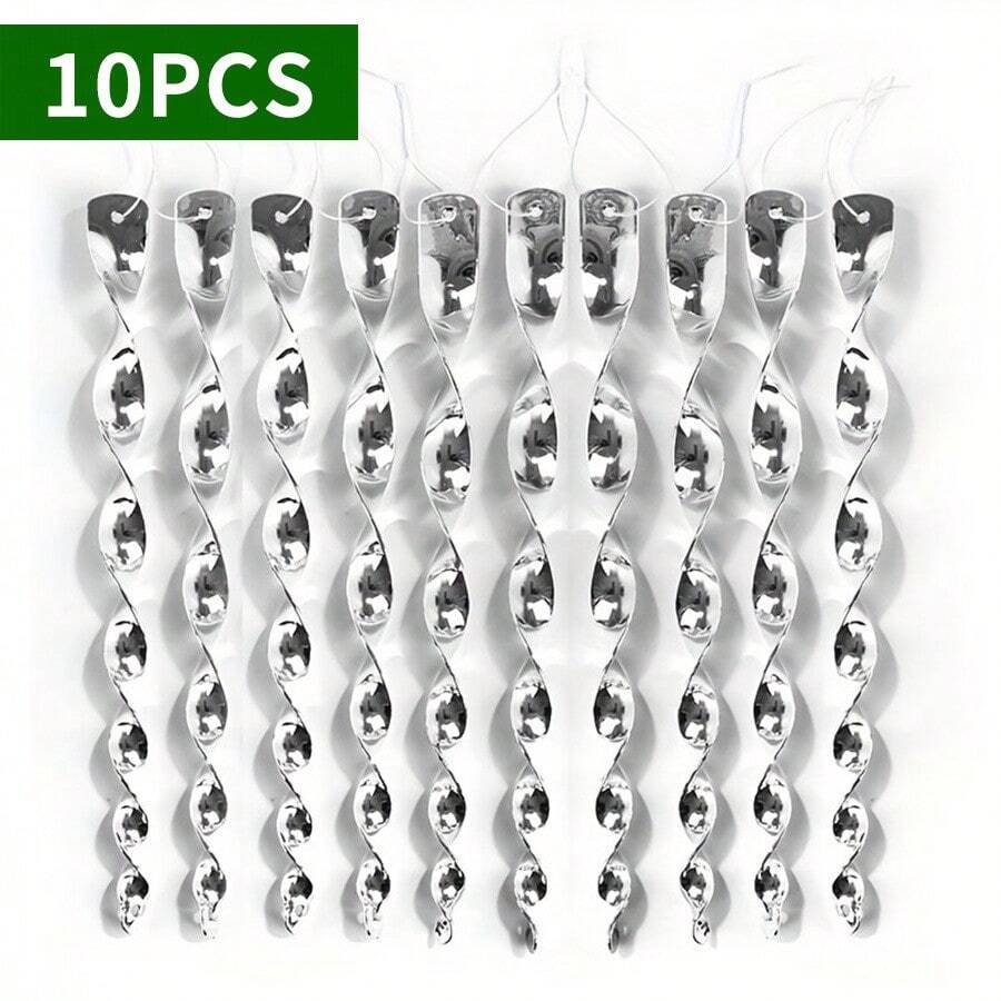 10pcs Bird Repellent Reflective Rods, Bird Repellent Rods, Reflective Strip Bird Repellent Rods, Spiral Wind Rotating Bird Repellent, Suitable For Yard And Garden Decoration, Outdoor Hanging Decor - Spiral - View 1