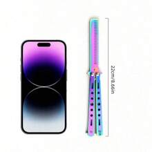1pc Butterfly Foldable Comb Training Tool Outdoor Competition Toy Portable Durable Design Speed Challenge Game Skill Practice Equipment Camping Backpack Essential Non-Slip Grip Compact Travel Accessory Adult Youth Party Activity - Multicolor - View 7
