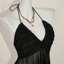 ICON Women's Cross Backless Asymmetrical Animal Print Mesh Patchwork Tank Top - Negro - Ver 6