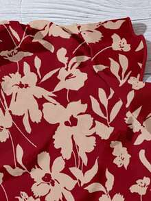 Camisa casual de vacaciones para mujer, diseño minimalista adecuado para el verano, blusa con estampado floral diminuto, camisa de verano para mujer, conjunto de vacaciones para mujer - Multicolor 5 - Ver 3