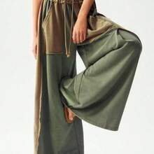 BohoFeels Women's Casual Knit Patchwork Loose Wide Leg Washed Pants - Rosa - Ver 2