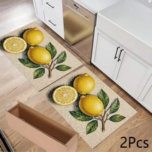 1pc Lemon Print Absorbent Mat/Drying Mat For Coffee Maker, Dishes - Polyester Absorbent Desktop Protective Mat With Rubber Anti-Slip Pad, For Kitchen Counter Decor, Home Bar And Dining Table - Multicolor - View 6