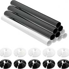 200mm X 15mm Cubierta protectora de tubo de radiador de plástico PVC, manga de radiador reforzada adecuada para tubo de 15mm, decorativa y anticontaminación - color - Ver 3