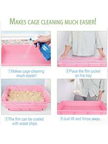 40pcs Bird Cage Liners - Disposable PE Film Poop Bags, Suitable For Parrots, Pigeons, Rabbits - Easy Clean Tray Pads, Thickened Leak-Proof Pet Cage Litter And Breeding Cage Pad, Sanitary Waste Cover - Style D - View 5