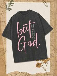 1 pieza de camiseta de algodón con estampado gráfico de anime GLEC No hay otra manera, solo Dios ha dado el camino. Estilo casual clásico y retro, adecuado para todas las estaciones, sencillo y versátil. Dios te bendecirá en tu camino. Esta camiseta de algodón lavado de 230 g está estampada con la palabra DIOS. Es una camisa de algodón lavado de alta calidad para hombre, de estilo retro, holgada, informal, multicolor y estampada, ideal para todas las estaciones. Se vende individualmente, estilo retro urbano, versátil, unisex, adecuado para uso al aire libre en todas las estaciones, tiene un cierto grosor, es adecuado para el uso diario y también es un regalo para familiares y amigos, para el regreso a clases, Año Nuevo, parejas o el Día del Amor. Y2K, Camiseta de Verano para Hombre, Tallas S a 3XL, 230g, 100% Algodón - Negro - Ver 5