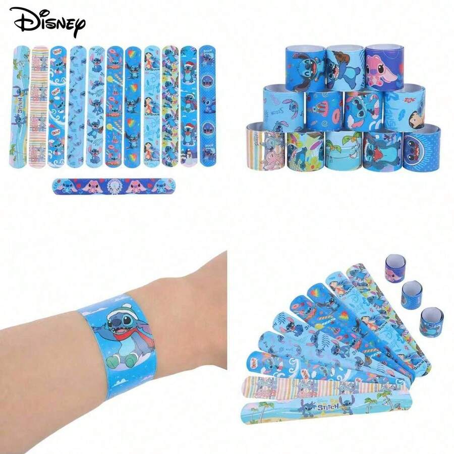 Disney Bộ 24 vòng tay co giãn màu xanh dương chủ đề Stitch hoạt hình, họa tiết Stitch dễ thương, thích hợp làm quà tặng sinh nhật, quà tặng tiệc tùng và phần thưởng trong lớp học. - Nhiều màu - Xem 1