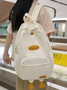 2026 New High-Value Student Backpack, Minimalist Corduroy Large Capacity Middle School Backpack - White - View 6