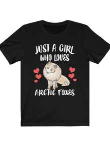 Just A Gir1l1l Who Loves Arctic Foxes S1Hirt, Arctic Fox S1Hirt, Arctic Fox Gift, Fox Lover S1Hirt, Adult Toddler i1i1nfant Gift T1S1Hirt. - Negro - Ver 2