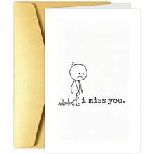 Funny "Miss You" Greeting Card- Name & Date Suitable For Birthdays, Valentine' Day, Friendship Day - Humorous Love & Friendship Messages Card - One Size Fits All - View 4