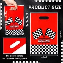 10/20/50pcs Racing Car Birthday Party Favor Bags, Racing Theme Party Gift Bags With Handles, Racing Sports Theme Gift Bags, Baby Shower Decorations - Multicolor - View 3