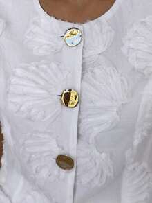 Traje elegante de oficina para mujer en amarillo claro/crema - Blanco - Ver 9