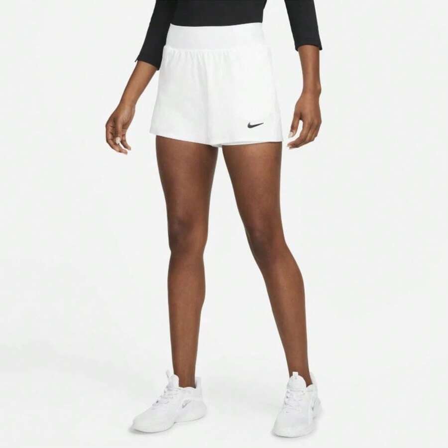 Nike Court Victory Tennis Shorts Women XL White Elastic Waist Activewear DSGL630 - 白色 - 查看 1