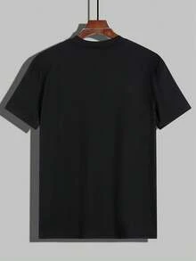 Women's Soccer Jersey With Print On The Left Chest, Soccer Support Jersey, Basic Short-Sleeved T-Shirt With Easy MEXICO Style Featuring Mexican Culture For The Soccer Season, Loose-Fitting Round Neck T-Shirt, Soft And Breathable, New Casual Top For Women - 黑色 - 查看 4