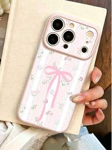 1 chiếc ốp lưng điện thoại TPU mềm mại, chống sốc, họa tiết hoa ren kẻ caro thanh lịch kết hợp nơ, hình trái tim dễ thương ở cạnh bên, thích hợp làm quà tặng sinh nhật/ngày lễ cho bạn bè, gia đình, người yêu, phù hợp với các dòng điện thoại 17/16/15/14/13/12/11/X/XR/XS MAX, Galaxy A56/55/A03S. - Nhiều màu - Xem 4