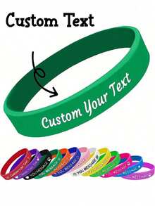 Custom Laser-Engraved Silicone Wristbands, Custom Silicone Wristbands,Personalized Solid Color Sports Wristband Bracelets, Personalized Printed Silicone WristbandsBracelets Suitable For Parties, Festivals, Birthdays, Events - Multicolor - View 1