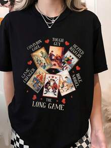 Dam T-shirt i ren bomull, uppvärmd Rivalry Game Changer-tröja – Unik grafisk tee, present till konkurrenter och idrottare – 100% bomull, 1 st, 180g, lös passform, lämplig för dagliga sammankomster. - Svart - Visa 7