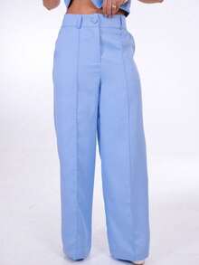 Wide-Leg Pants By Alntaria Risco Calca111114 - Baby Blue - View 2