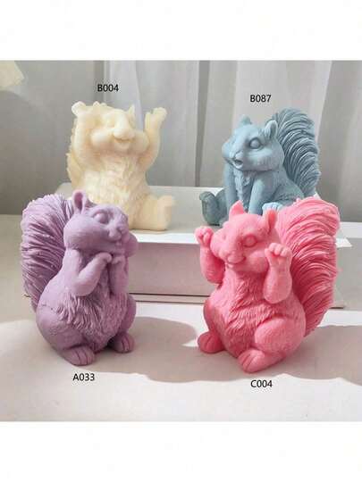 Cute Squirrel DIY Handmade Candle, Gypsum, Resin Figurine Mold