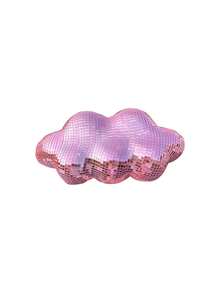 1pc Disco Mirror Cloud Wall Decor Hanging Ornament, Home Reflective Decorative Item - Pink - View 6
