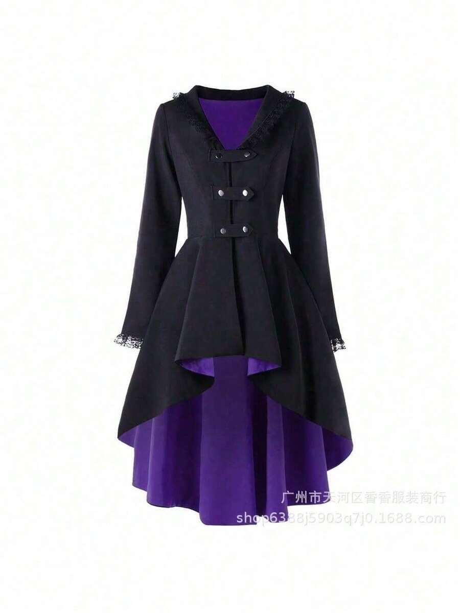 Cosplay Clothing - Black With Purple Background - View 1