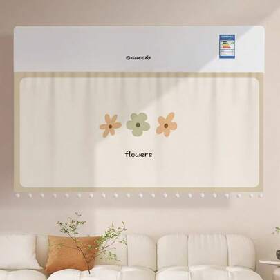 1pc Air Conditioner Wind Shield, Prevents Direct Airflow, Various Patterns, Size 96x40cm, Hook And Loop Design