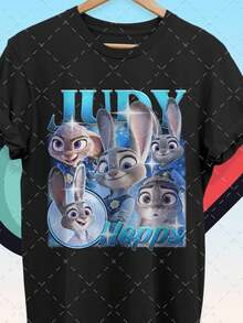 Judy Hopps T1EE, Z1ootopia 2 Graphic Sweahirt, Land Family TR1ip 2025 Merch ID. - Negro - Ver 2