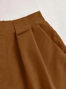 Short de mujer de unicolor versátil y casual - Marrón 2 - Ver 5