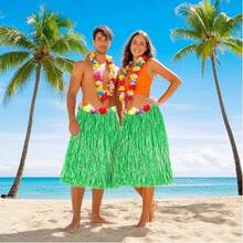 Bộ 5 váy cỏ kiểu Hawaii - Hoàn hảo cho các bữa tiệc hóa trang, tiệc theo chủ đề Hawaii dành cho người lớn, tiệc mùa hè, tiệc sinh nhật và Halloween. - Nhiều màu - Xem 8