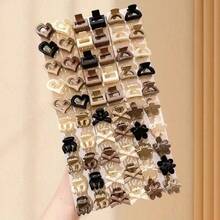 60pcs Minimalist Matte Butterfly & Flower Small Hair Clips, Multi-Color Options, Suitable For Daily Wear - Multicolor - View 2