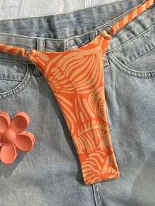 Conjunto de bikini de rayas coloridas y sexy para primavera/verano 2026, traje de baño de estilo minimalista de tres puntos para mujeres jóvenes - Multicolor 11 - Ver 4
