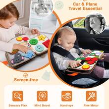 Montessori Busy Giraffe Book - Interactive 3D Shapes And Animals Toy Set! Sensory Development Toys For Toddlers, Perfect Travel Companion And Educational Gift For Children Aged 1-5 - Multicolor - View 5