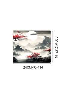 长款游戏鼠标垫，加长动画大号桌垫，带防滑底座，全尺寸键盘垫，缝边设计，适用于游戏和办公（风景画动画复古款） - 查看 14