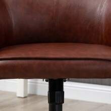 Kontorsstol, skrivbordsstol med gungfunktion, höjdjusterbar 93-101 cm, lastkapacitet upp till 120 kg, konstläderlook, brun - Brun - Visa 6