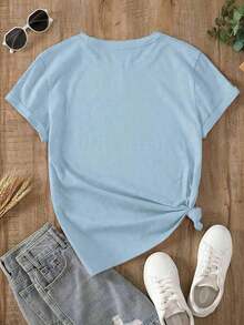 Camiseta de mujerYOCASA Camiseta Blanca con 5 Corazones de Leopardo Estampada, Manga Corta, Corte Holgado, Casual y Versátil para Mujer Blusa de Mujer con Estampado de Corazones de Estilo Leopardo, Manga Corta, Ajuste Holgado, Ropa Casual Diaria Camiseta Holgada de Corazones Leopardo para Mujer, Manga Corta, Estampado Único, Casual y MultiusosCómoda y ligera - YH628-Azul - Ver 4