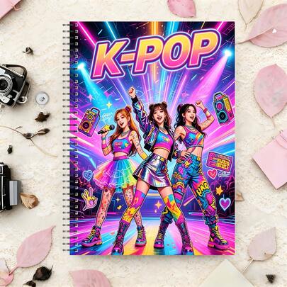 Sổ tay K-POP 2026, sổ tay bìa xoắn độc đáo, phù hợp cho văn phòng hoặc sử dụng cá nhân, món quà tuyệt vời cho bạn bè, gia đình và đồng nghiệp yêu thích K-POP.