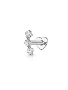 Khuyên tai bạc S925 hình trái tim, mặt phẳng, dùng cho xỏ lỗ tai • Khuyên tai sụn tai 16G có ren • Khuyên tai vành tai • Khuyên tai vành tai • Khuyên tai đeo nhiều lớp - Bạc - Xem 29