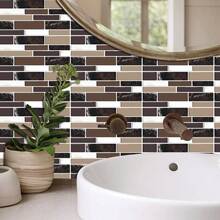 Bộ 9/12/25 miếng dán gạch giả đá cẩm thạch tự dính, chất liệu dày và dẻo với lớp keo tích hợp, không cần keo hoặc khoan, họa tiết gạch và đá cẩm thạch 3D độ nét cao, chống thấm nước, chống dầu, chịu nhiệt, dễ lau chùi và bảo trì. - 300 - Xem 8