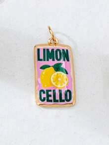 1pc Gold-Plated Colorful Enamel Pendant Necklace, Customizable Tropical Fruit Theme Pendant Necklace, Delicate Paperclip Chain Layered Jewelry, Cute Stackable Beach Holiday Daily Wear Women Gift - Multicolor - View 32