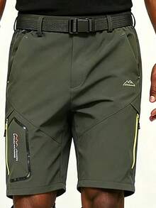AHTELB Herren Outdoor Elastische Schnelltrocknende Cargo Hose, Abnehmbare Zweiteiler Hose, Atmungsaktive Leichte Wanderhose, Lässige Gerade Bein Hose, Fallschirmjäger Sport Hose - Armeegrün - Übersicht 3