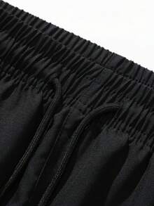 Men's Casual Straight Leg Striped Pants, Loose Fit Versatile Sports Trousers For Spring Autumn - Black - View 5