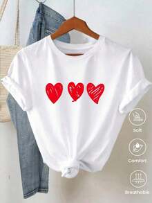 Camiseta de cuello redondo y mangas cortas de ropa fashion, fabricada en México, para la temporada primavera-verano 2025. Con estampado de dibujos animados, es un modelo de pareja, apta para usar tanto por dentro como por fuera, ideal para oficina y estilo casual, diseñada para hombres y mujeres, en unidad individual. - Blanco - Ver 6