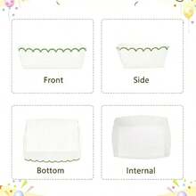 10pcs/20pcs/50pcs Sage Green Scalloped Paper Trays, Sage Green Rim, Suitable For Holding Snacks, Chips, Hot Dogs, Fries For Family Gatherings, Picnics, BBQs, Birthdays, Weddings And More - Green Edge Of Mouse - View 5