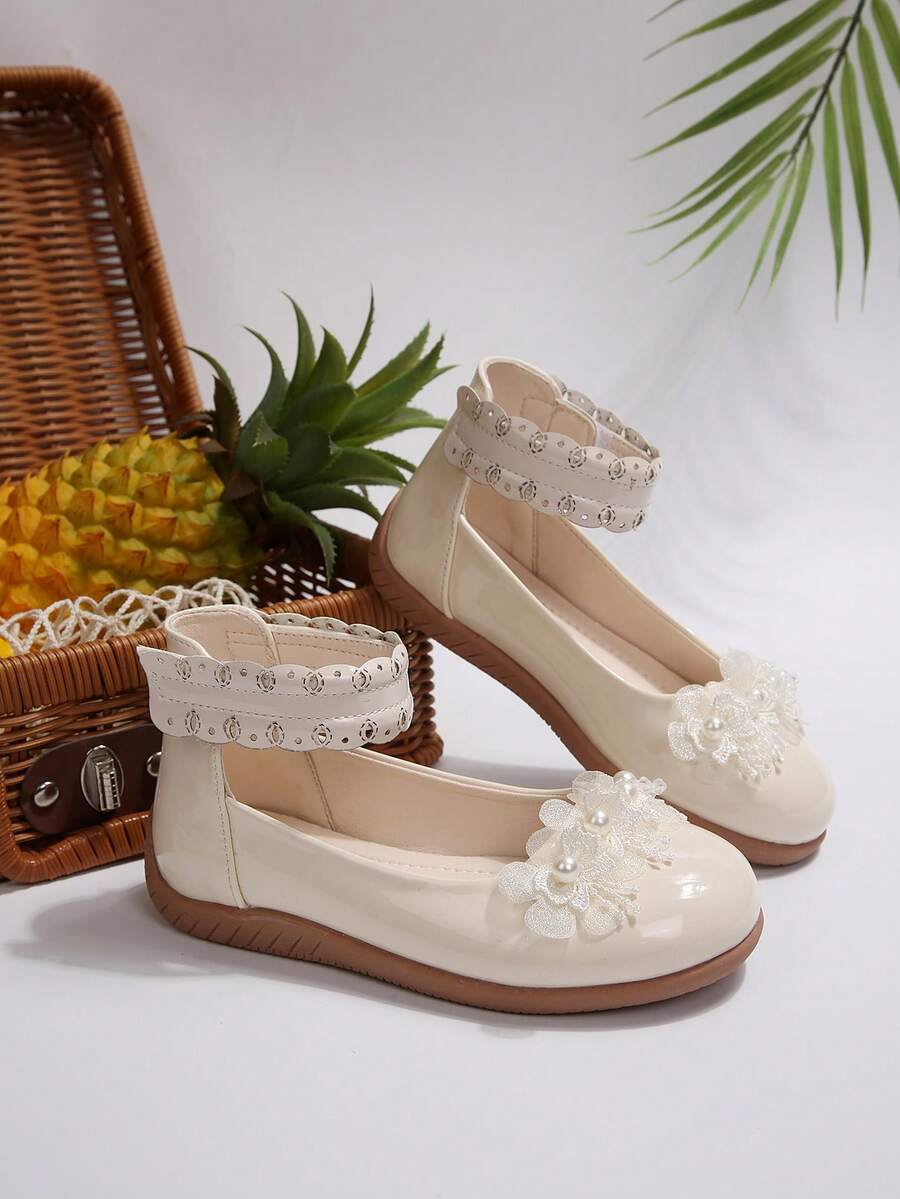Girls' Mary Jane Princess Shoes, Gentle Fairy Style - Beige - View 1