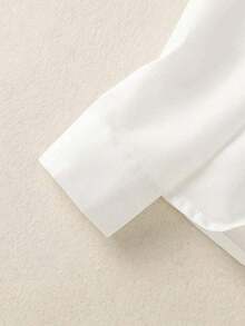 Camisa de mujer de unicolor con cuello en V y botones - Blusa casual y elegante de manga larga con detalle de bolsillo, adecuada para vacaciones, viajes y uso diario, artículo esencial para primavera, verano, otoño e invierno - Blanco 2 - Ver 8