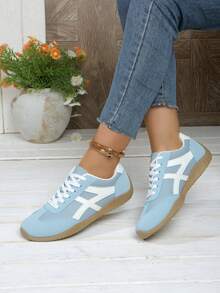 Giày thể thao nữ màu đen trắng thời trang, đa năng, kiểu dáng thường ngày. - X Xanh - Xem 6