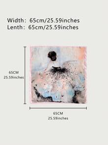 1pc Printed Polyester Casual Scarf, 70cm Square, Versatile Accessory For All Seasons - #3 Pink Edge - View 2