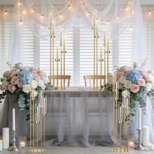 4pcs Metal Candelabra Tall Floor Candle Holder With Acrylic Lampshade For Wedding Table Centerpieces ,39.4'' Tall Gold Floor Candelabra Candlesticks Holder For Birthday Party Mother's Day Gift Home Decoration Event Decor - Vàng (4 miếng) - Xem 2