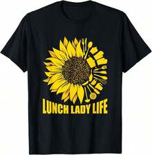 GiftGiftLunch Camiseta de Trabajadora de Cafetería con Moño Desordenado SoftSoft - Negro 18 - Ver 6
